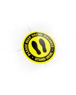 12" Please Keep Social Distance - Stand Here Labels, 10 Units