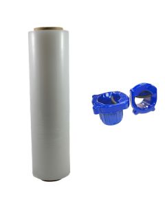 TOTALPACKÂ® 18" x 1000' 85 Gauge, 1 Roll. Gauge Blown Stretch White Film with Regular Duty Dispensers