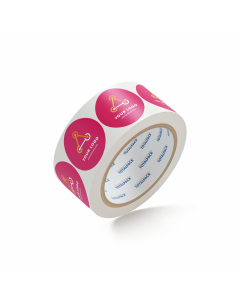 Custom Circle Stickers By TOTALPACK® - 2" Pink, 1000 Labels per Roll