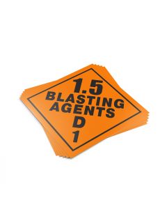 TOTALPACK&reg; 10 3/4 x 10 3/4" - Placard "1.5 Blasting Agents D 1" 25 Units