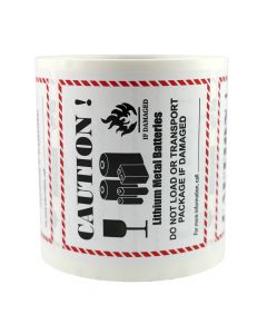TOTALPACK® 4.7 x 4.3" - "UN 3091 " Lithium Metal Battery 500 Labels per Roll