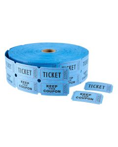 TOTALPACK® 2 x 1" Double Coupon Tickets - "Keep This Coupon", Blue 2000 Tickets per Roll