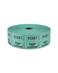 TOTALPACK® 2 x 1" Double Coupon Tickets - "Keep This Coupon", Green 2000 Tickets per Roll