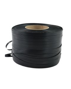 TOTALPACK® 1/2" x 0.026" x 7200' Black 16 x 6" Hand Grade Polypropylene Strapping - Embossed 1 Unit
