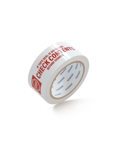 TOTALPACK® Tape Red / White 2" x 55 Yds. "STOP CHECK CONTENTS" 2.1 Mil 36 Rolls