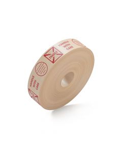 TOTALPACK&reg; Pre-Printed 3" x 500'. 235 Grade Natural Reinforced Water Activated Tape "FRAGIL HANDLE WITH CARE" 6 Rolls