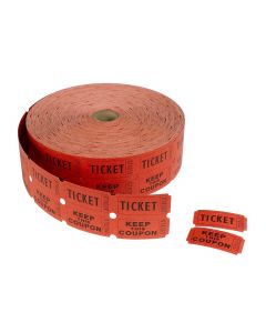 TOTALPACK® 2 x 1" Double Coupon Tickets - "Keep This Coupon", Red 2000 Tickets per Roll